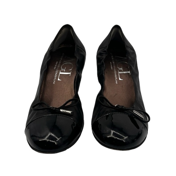 AGL Attilio Giusti Leombruni Black Leather Cap Toe Block Heels Size 39 Women’s - Picture 3 of 9